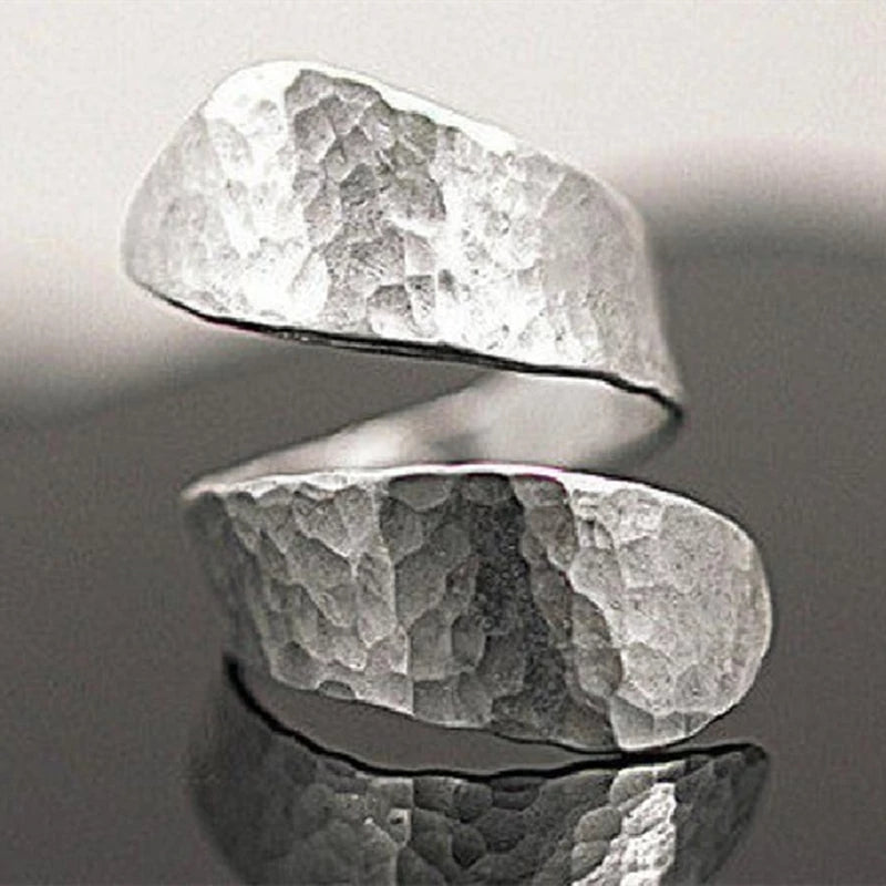 Vintage Hammered Open Cuff Gold Statement Ring
