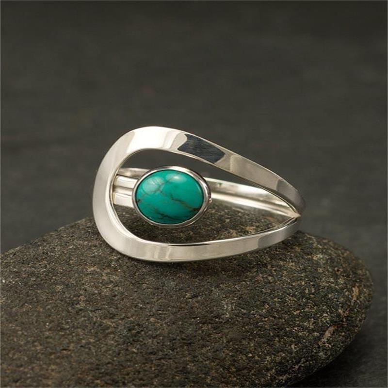 Minimalist Modern Turquoise Open Ring