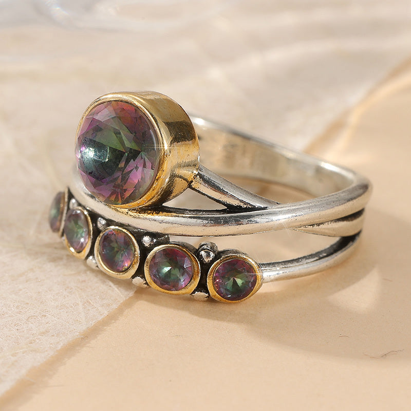 Artistic Cubic Zirconia Inlaid Ring