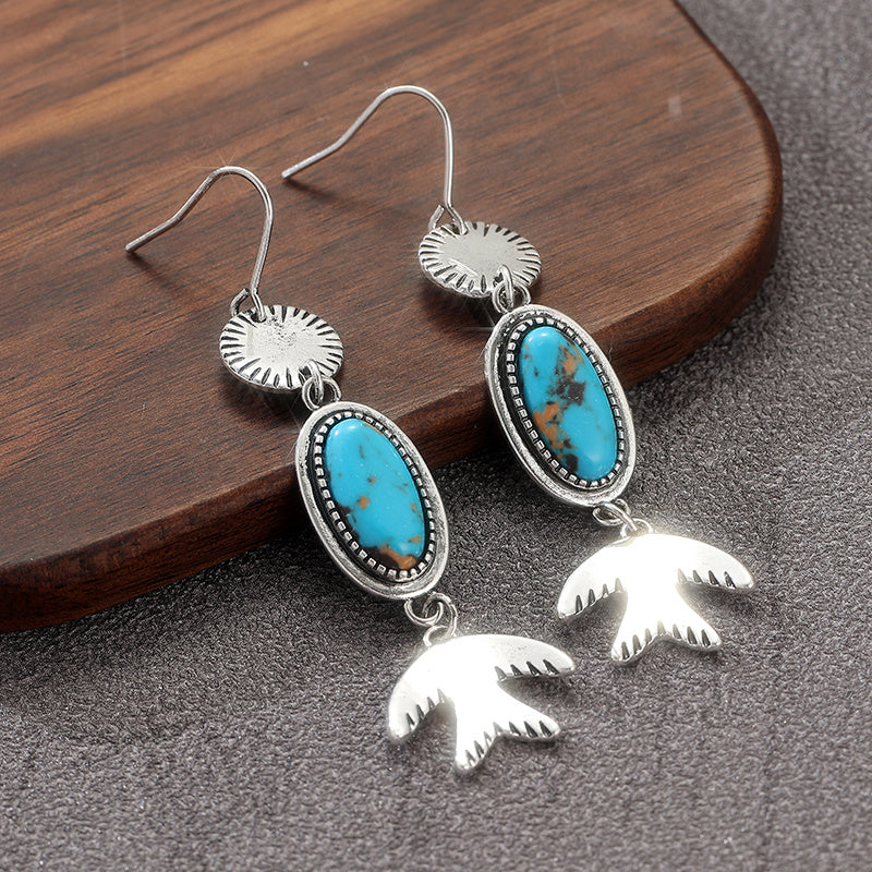 With Bird Charm Dangle Earrings
