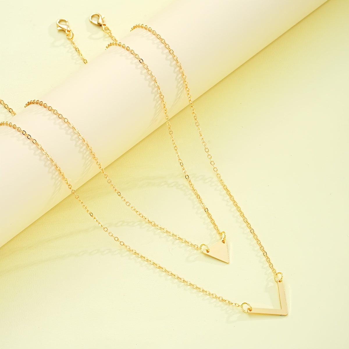 V-Shaped Triangle Chain Bracelet Set