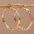 Style Gold Plated Round Tie Dye Hoop Earrings