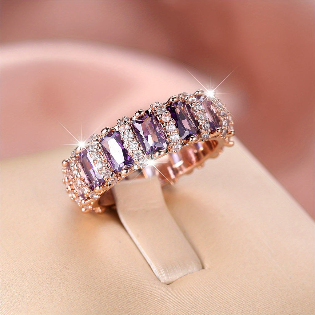 Vintage Palace Style Full Circle Purple Zirconia Ring