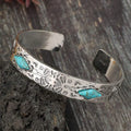 Western Totem Engraved Inlaid Turquoise Bracelet