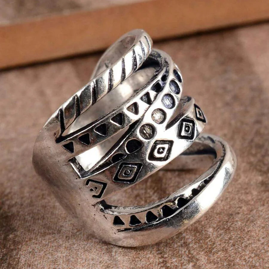 Long Wrapped Around Silver Plated Ring