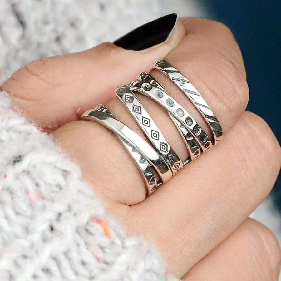 Long Wrapped Around Silver Plated Ring