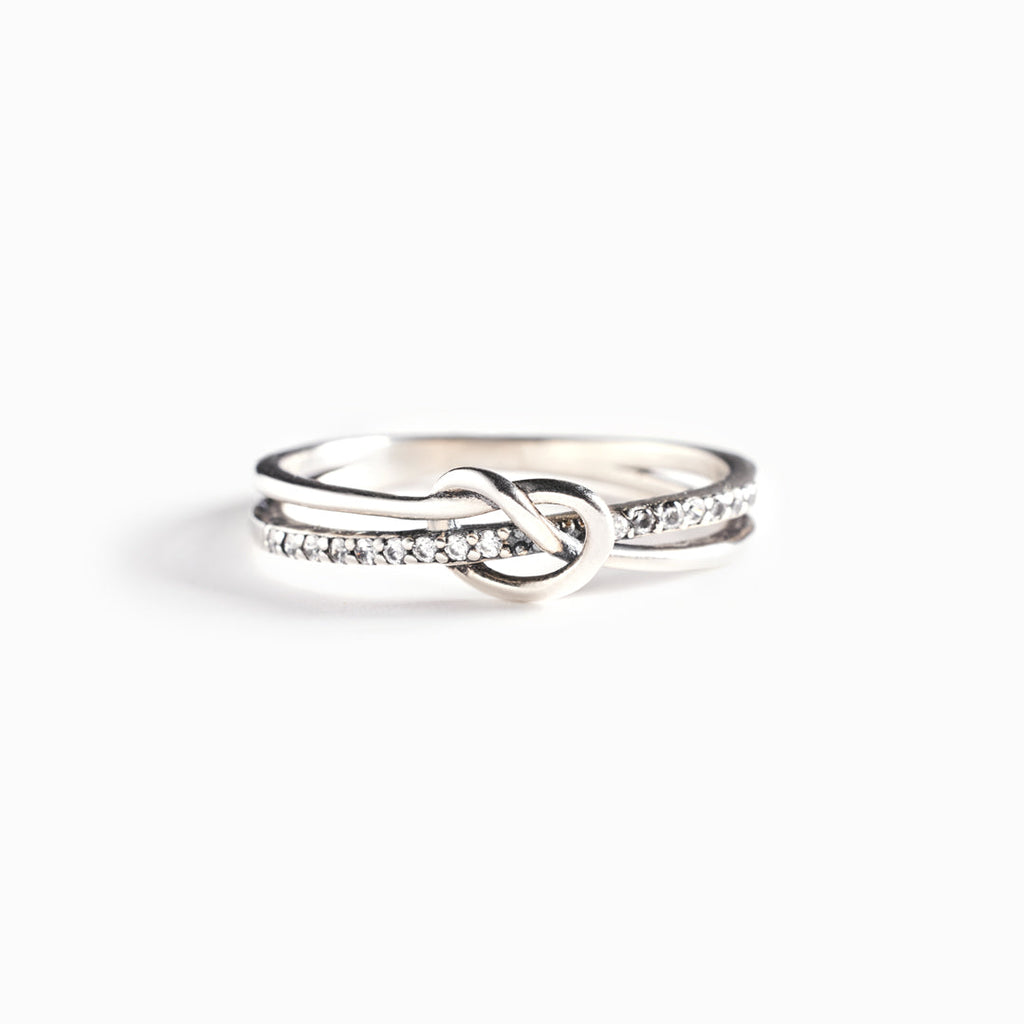Timeless Bond Silver Knot Ring for Mother & Daughter