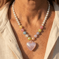 Bohemian Handmade Beaded Acrylic Heart Necklace