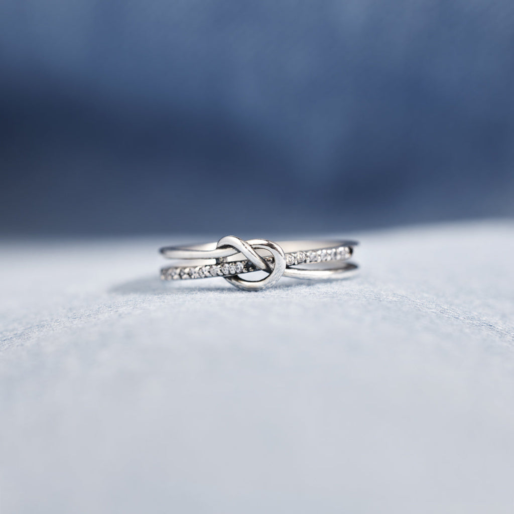Timeless Bond Silver Knot Ring for Mother & Daughter