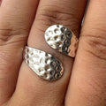 Vintage Hammered Open Cuff Gold Statement Ring