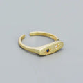 Vintage Celestial Blue Star Gold Plated Ring