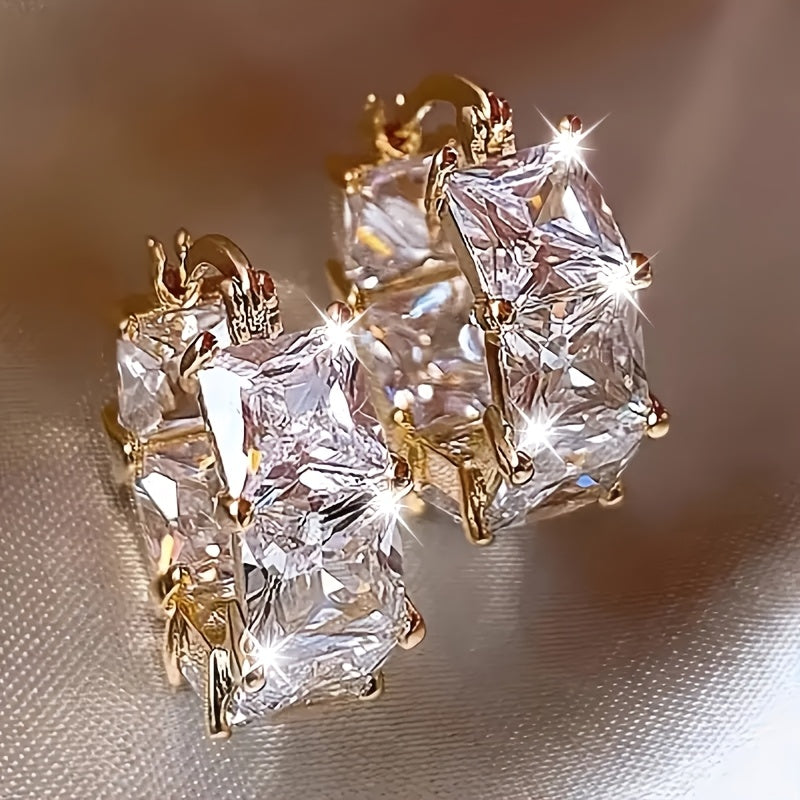 Clear Cubic Zirconia Drop Earrings