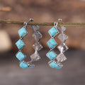 Diamond Turquoise U-Shape Earrings