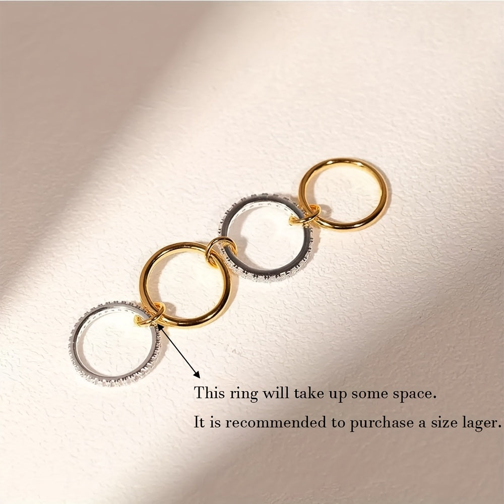 Minimalist Gold Plated Stackable Ring Set with Zirconia Accents