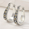Vintage Hand-Cut Daisy Hoop Earrings