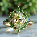 Two Tone Green Zirconia Ring