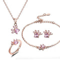 Arbour -4-Piece Jewelry Set in Rose Gold with Paw & Zirconia Heart