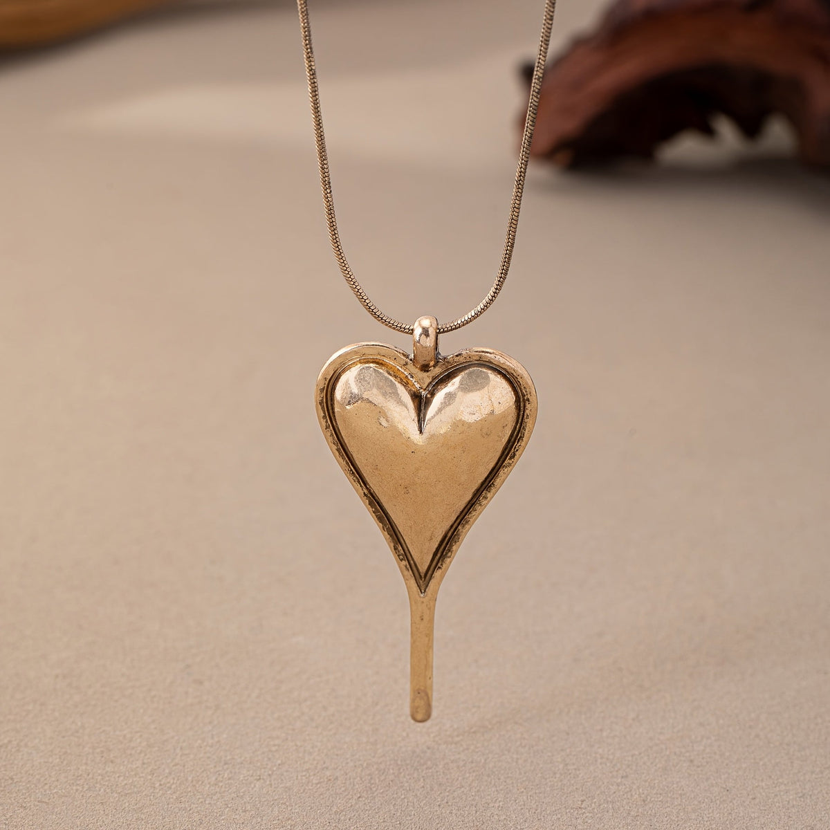 Bohemian Minimalist Heart Pendant Necklace