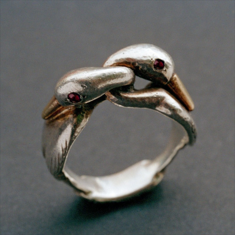Vintage Swan Neck Silver Plated Ring