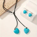 Turquoise Heart Necklace and Earring Set
