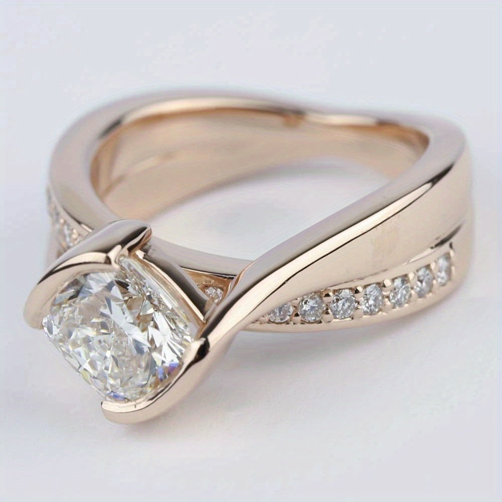 Elegant White Cubic Zirconia Gold Plated Rings