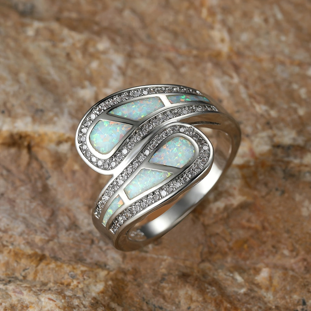 White Opal Stone Ring