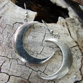 Silver Plated Moon Design Drop Earrings