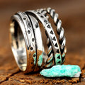 Vintage Pattern Multilayer Line Silver Plated Ring