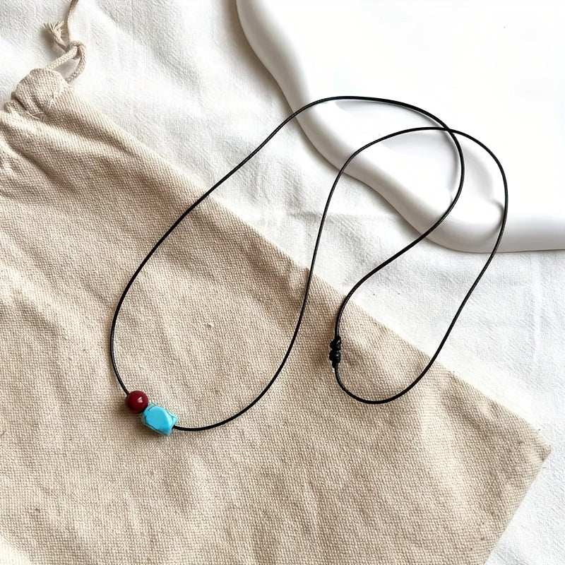 And Cinnabar Round Beaded Pendant Necklace