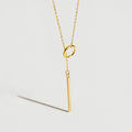 Modern Gold Y-Drop Necklace in Stainless Steel