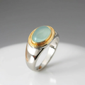 Aquamarine Spinner Ring Inspired By Nature Sterling Silver