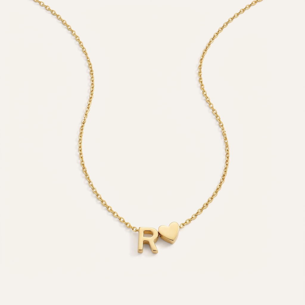Personalized Letter & Heart Initial Necklace