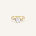 Elegant Lunar Glow Moonstone Diamond Ring