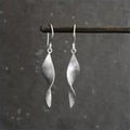 Minimalist Handmade Twisted Silver Drop Earrings