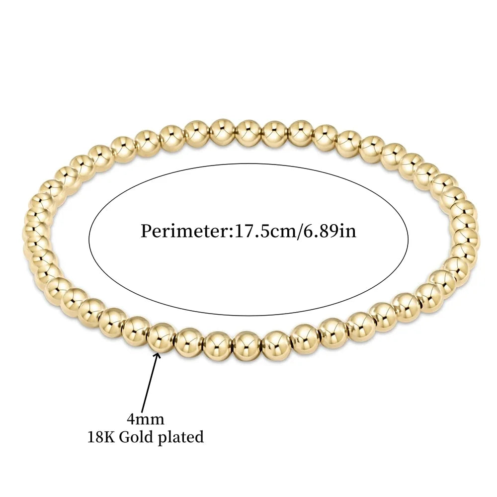 Chic 18K Gold Turquoise Beaded Bracelet