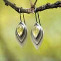 Sterling Silver Amber Teardrop Drop Earrings