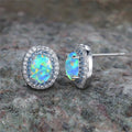 Antique Round Turquoise Stone Stud Earrings