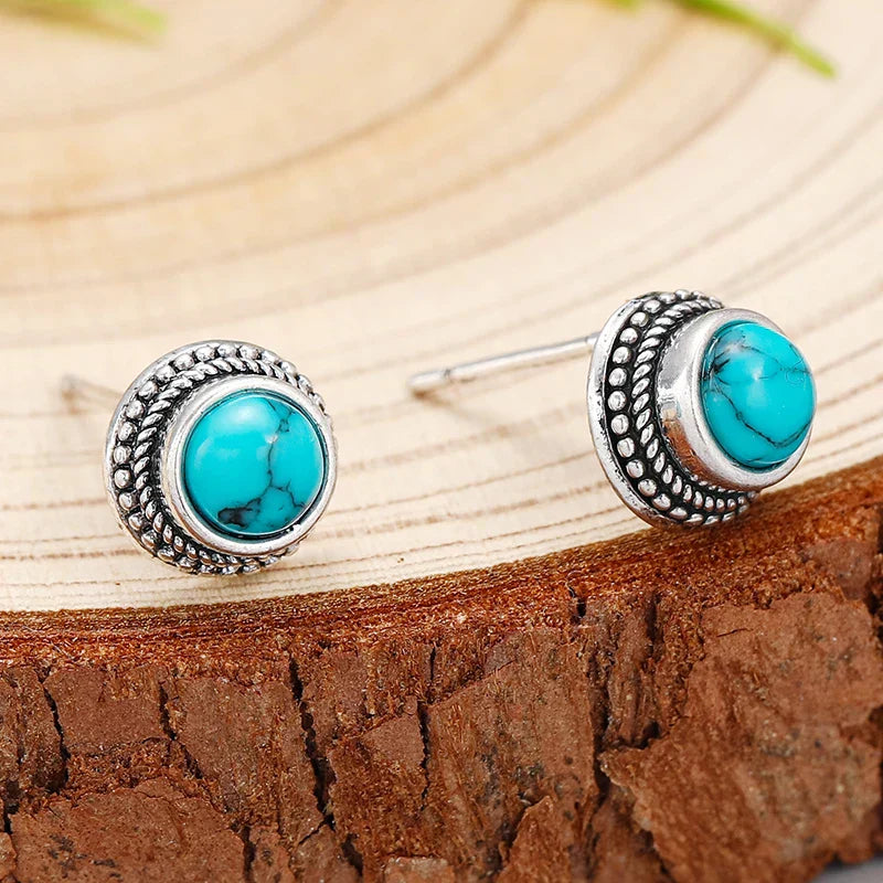 Imitation Turquoise Stud Earrings