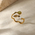 Botanical Pearl & Gemstone Gold Ring