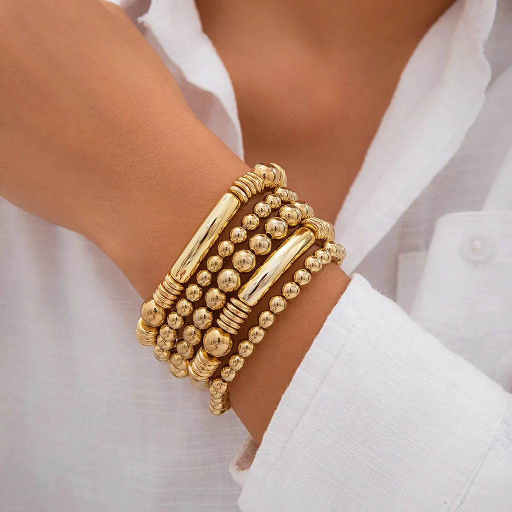 5Pc Beaded Bracelet Stack Set