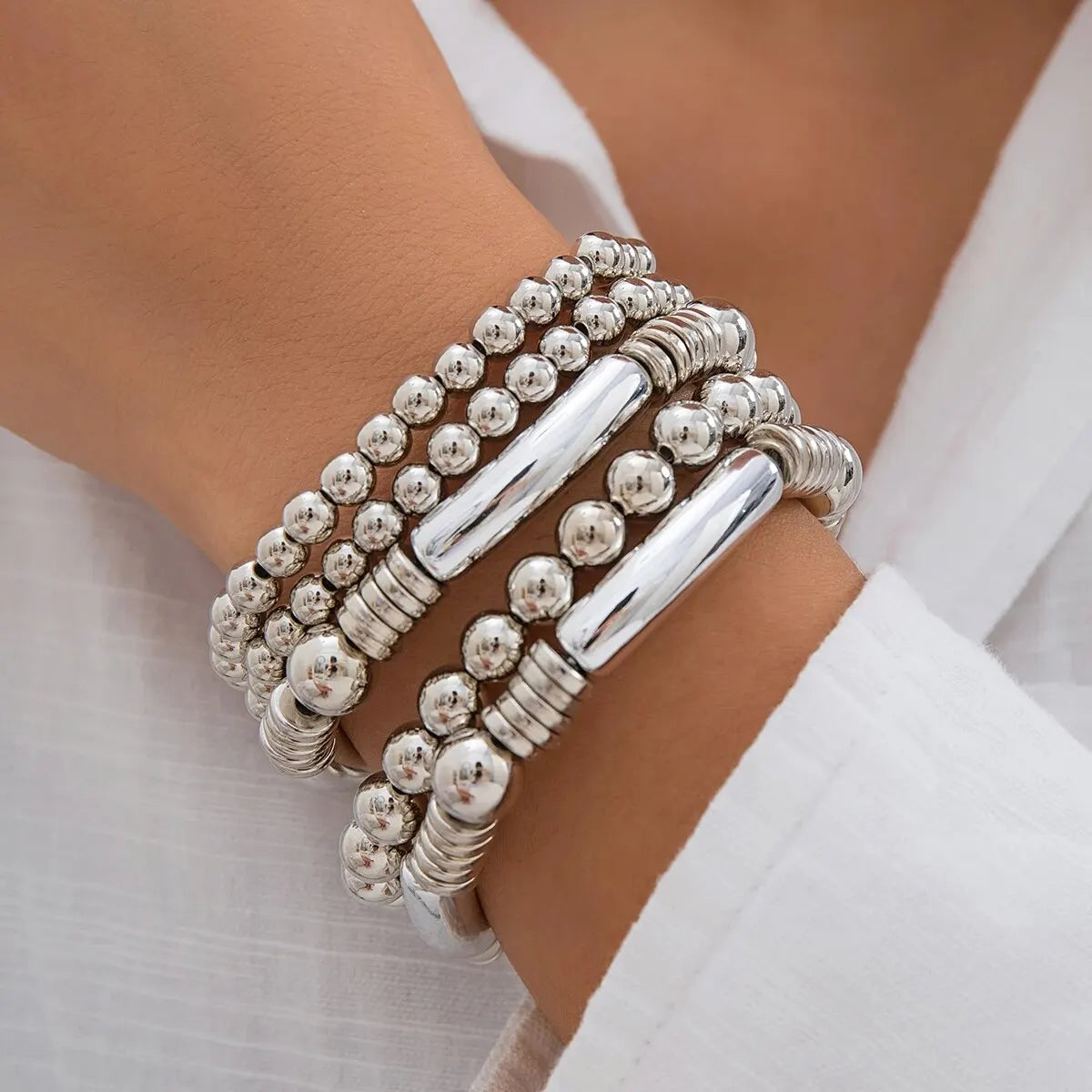 5Pc Beaded Bracelet Stack Set