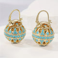 Turquoise Filigree Globe Drop Earrings