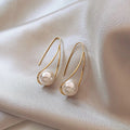 Modern Pearl Sterling Silver Drop Earrings