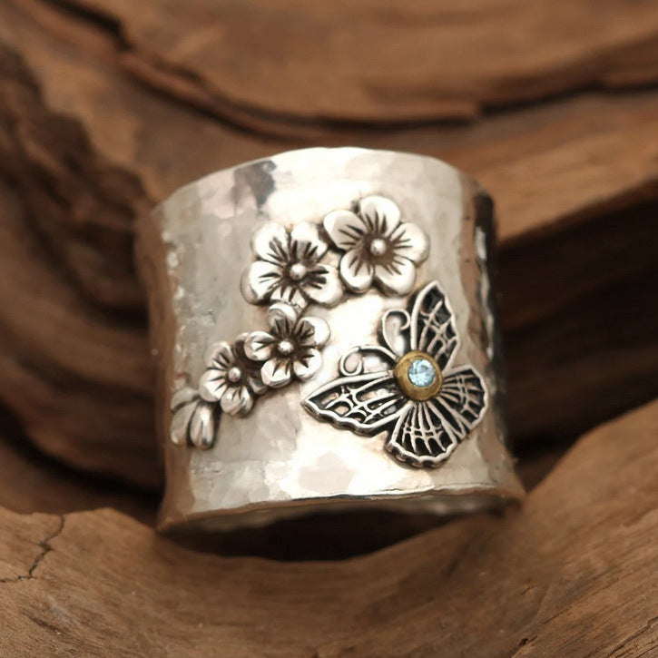 Vintage Silver Plated Flower Design Ring