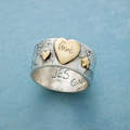 Vintage Two Tone Love Message Statement Band Ring