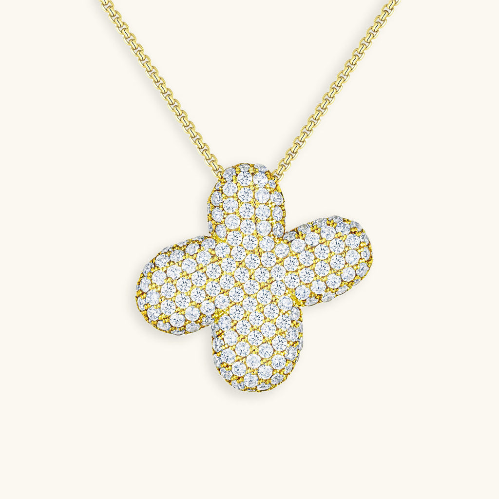 Pavé Diamond Bubble Initial Necklace