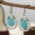 Water Drop Style Turquoise Pendant Earrings