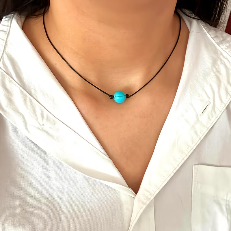 Stone Bead Adjustable Necklace