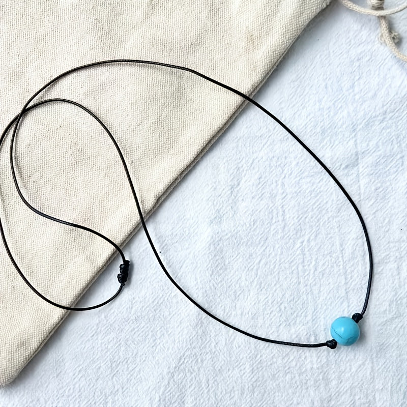 Stone Bead Adjustable Necklace