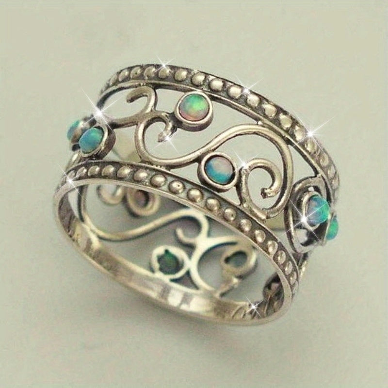 Hollowed Out Design Wide Band Ring